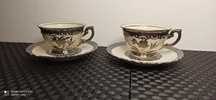 Porcelana RW Rudolf Wachter Filiżanki DUO Mokka Srebro Piękne