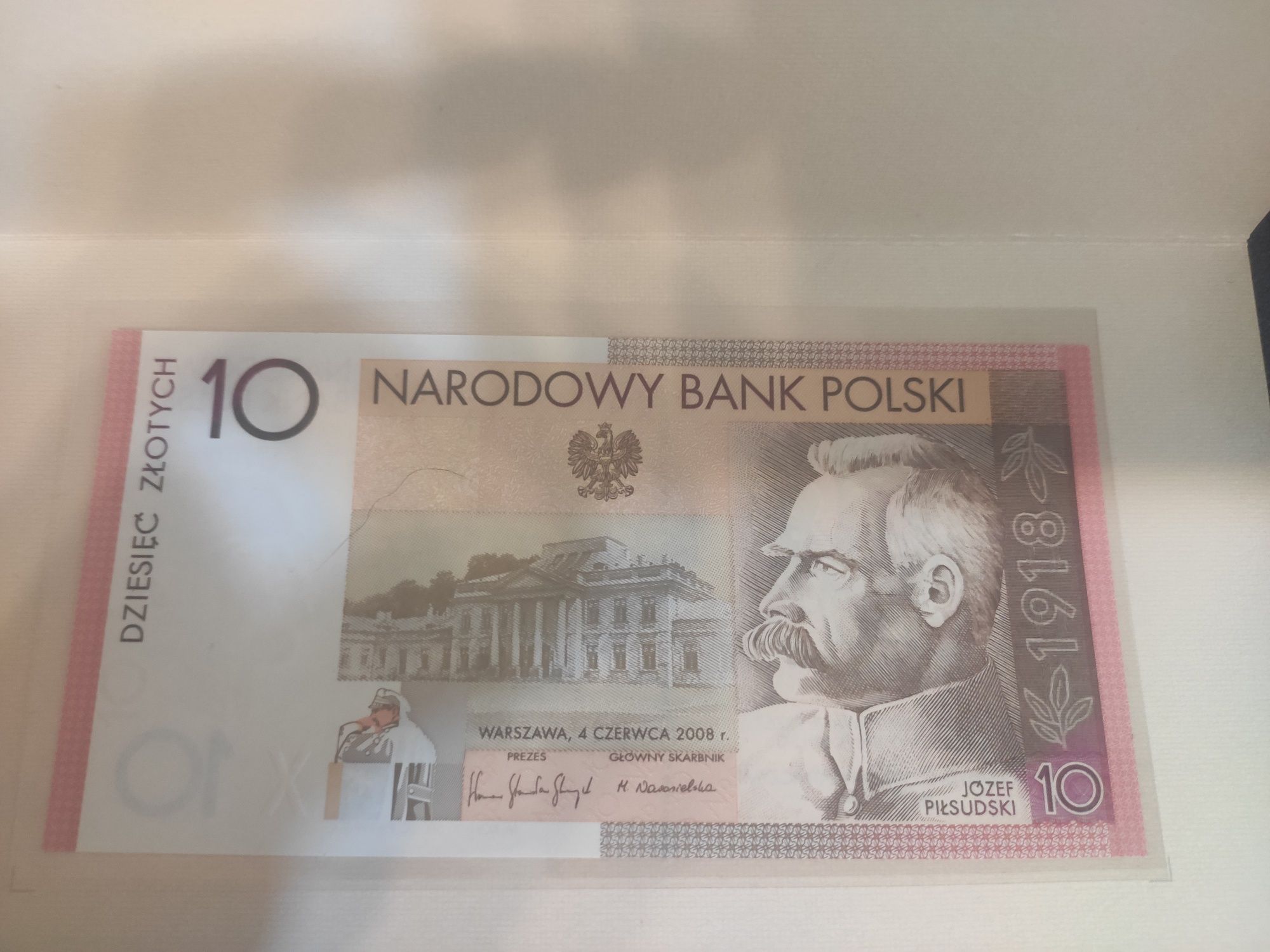 Banknot kolekcjonerski 10 zł Józef Piłsudski stan idealny