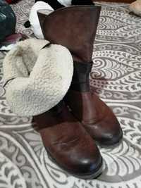 Botas em pele WS69, e botins azuis marinho