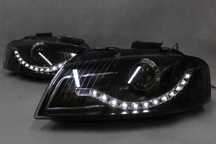 Reflektory lampy przednie przód AUDI A3 8P 03-08 TUNING BLACK LED IGŁA