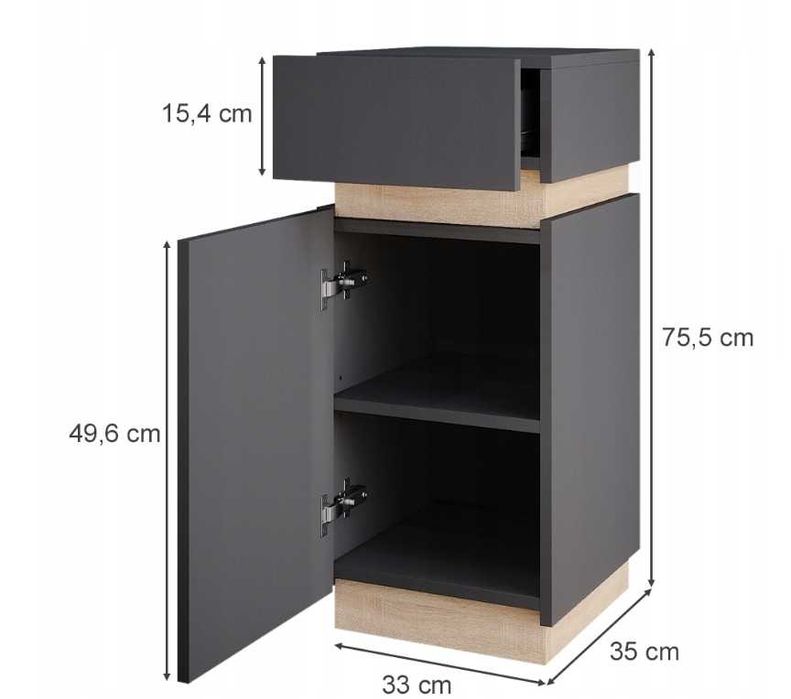 Szafka Midi, słupek stojący Gloria, Antracyt