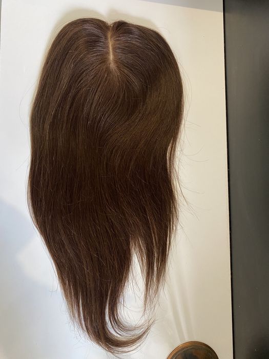 Topper tupet dopinka treska włosy naturalne wietnamskie 40 cm brąz
