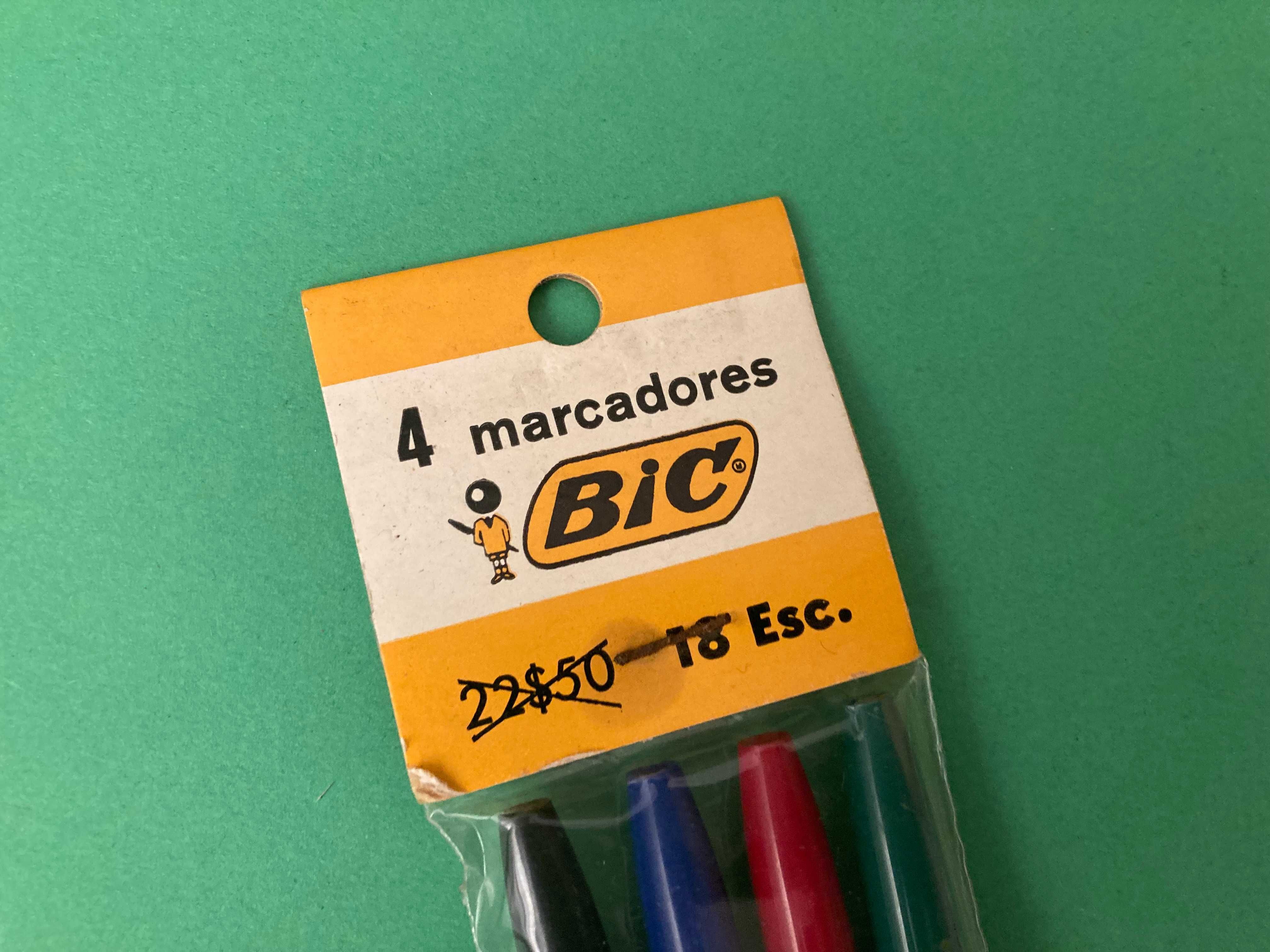 Embalagem com Canetas Marcadores BIC Anos 70