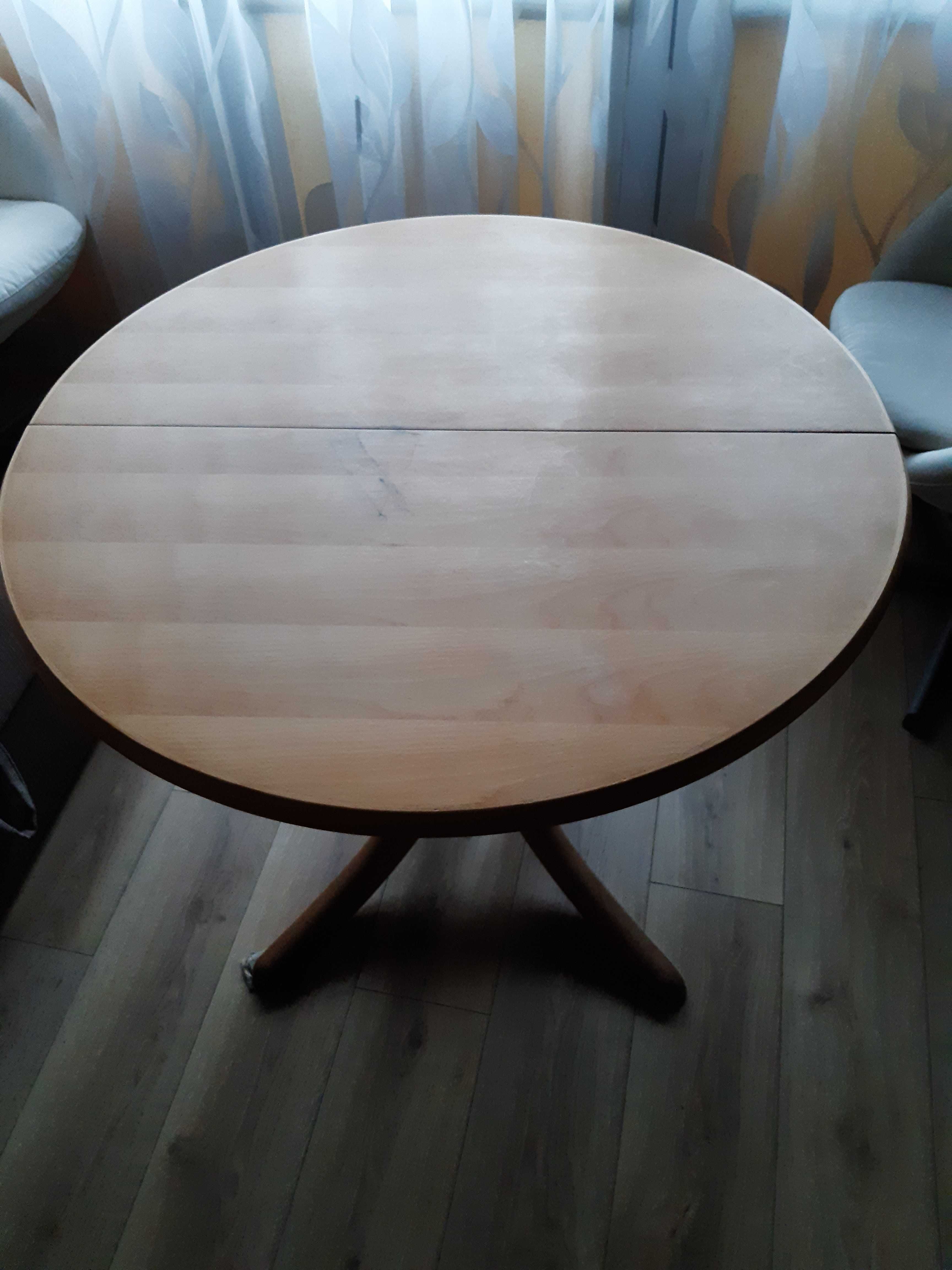 Stół drewniany okrągły rozsuwany