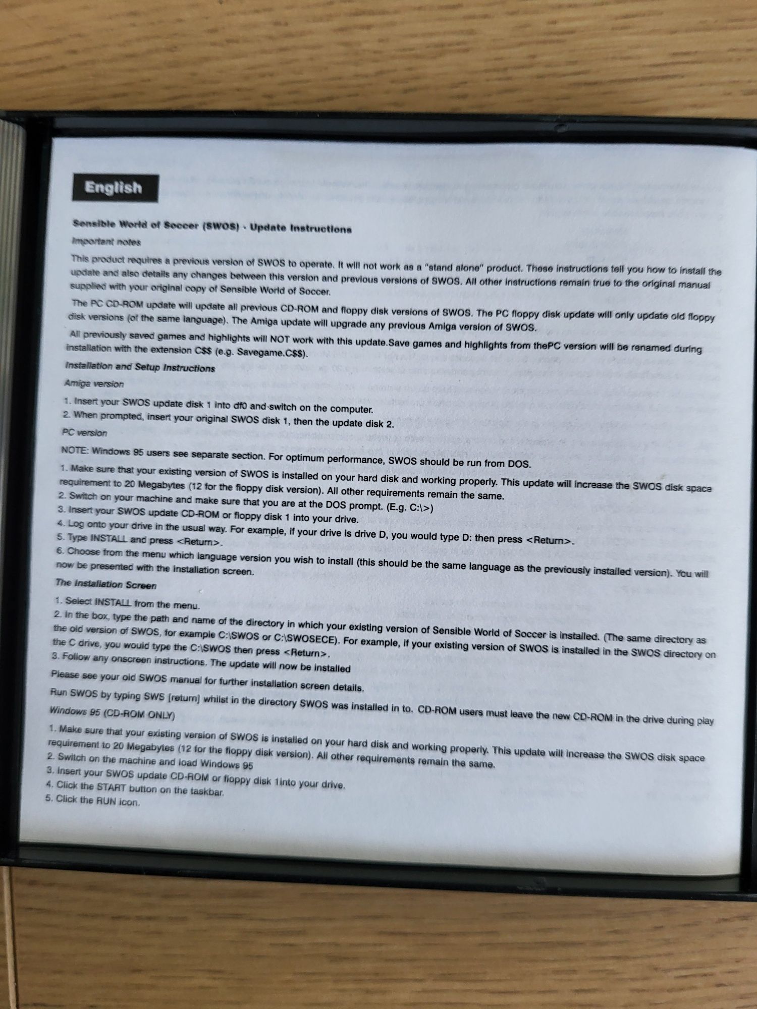 Gra PC CD Sensible World of Soccer 96/97 upgrade oryginał