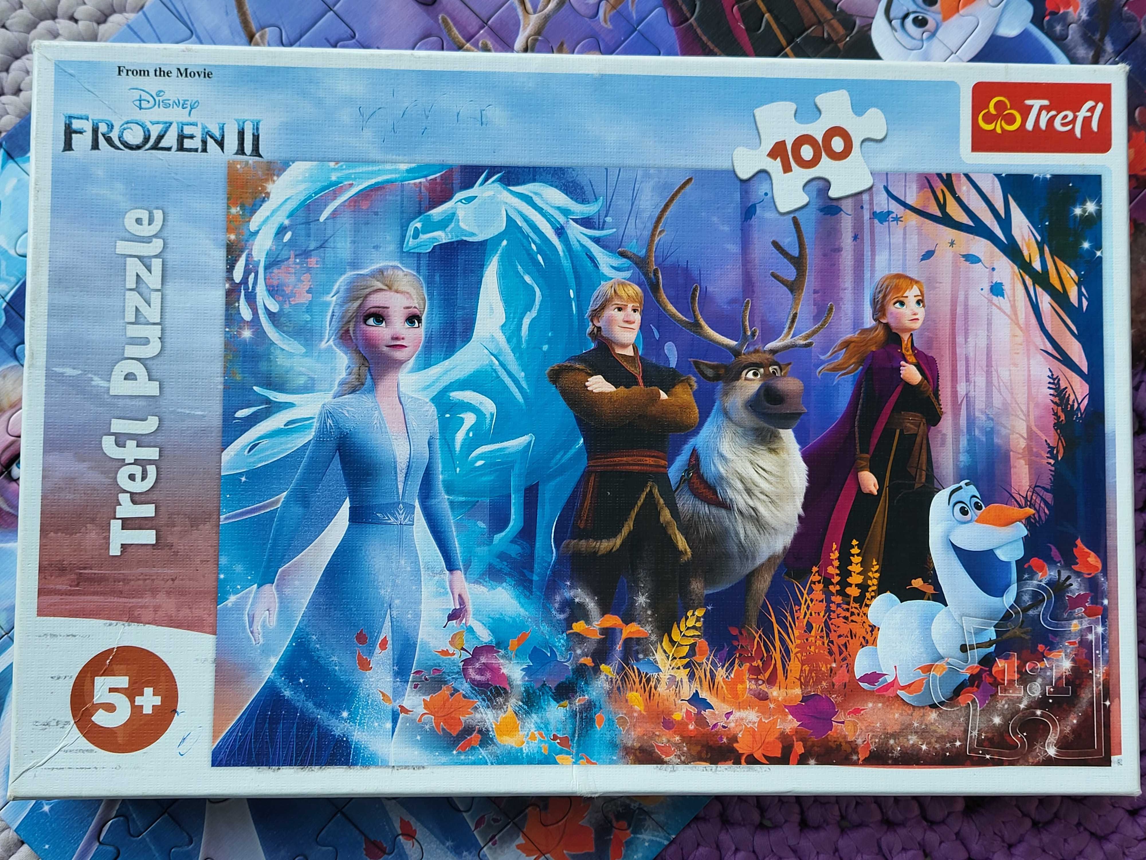 Puzzle dla dziewczynki 2 sztuki po 100 el. z Frozen i Enchantimals