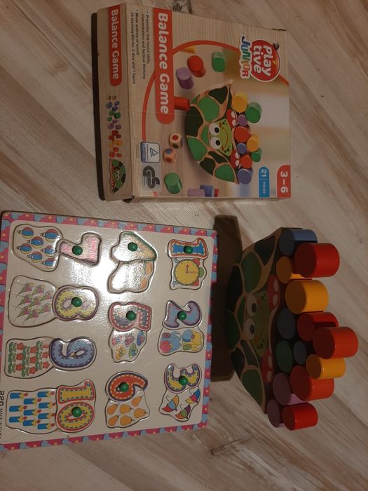 Drewniane zabawki klocki