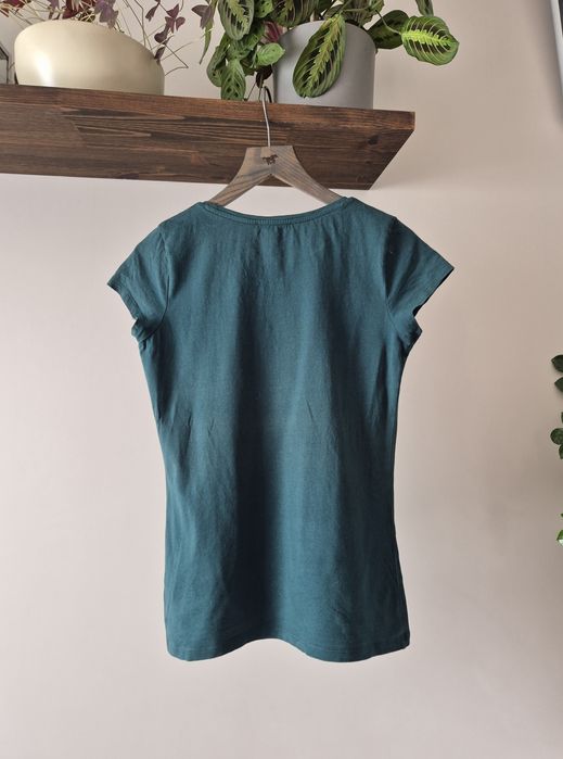 Tom Tailor koszulka damska bluzka tshirt bawełna S butelkowa zieleń
