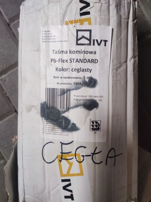 Taśma kominowa ołowiana Pb-flex standard ceglasta 4,25mb