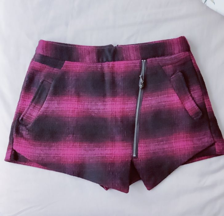 Wełniane Krótkie spodenki zimowe XL / 42 / 14 bordo czarne ciepłe wool