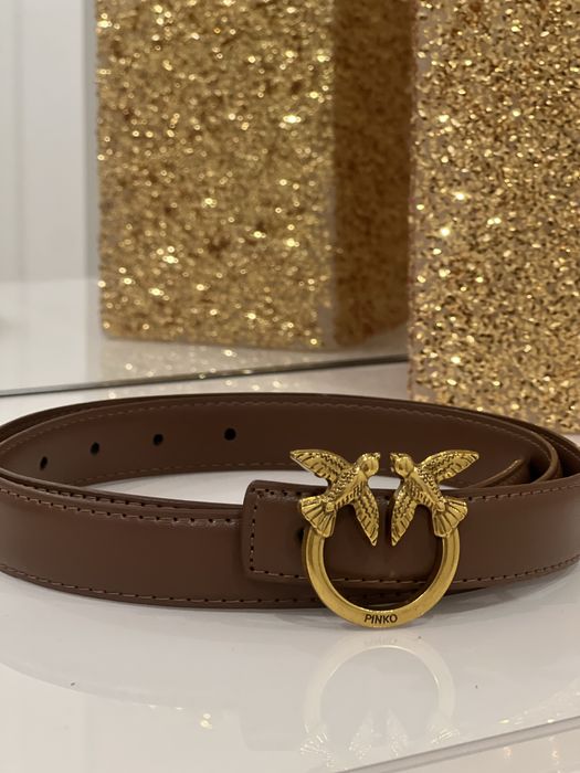 Pasek Pinko #brown#elegance#gold#