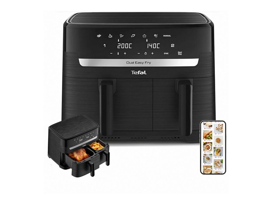 Tefal Frytkownica beztłuszczowa Dual Easy Fry EY901N10 8,3L XXL 2700W
