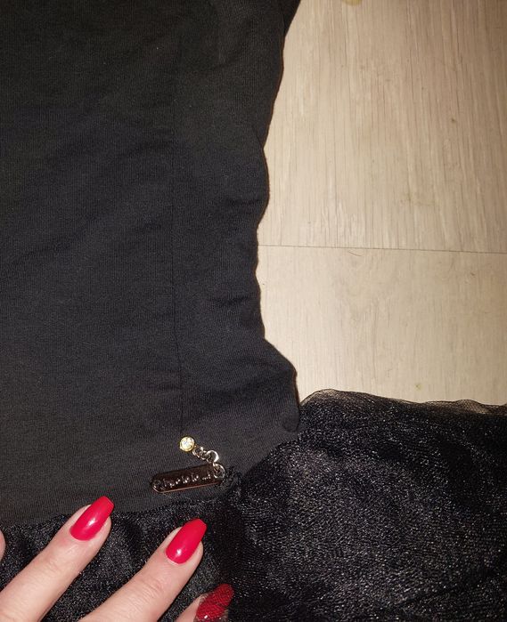 Nowa rozkloszowana sukienka z tiulem mała czarna XS by o la la!