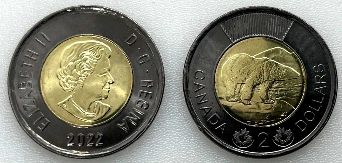 Moneta $2, Canada 2022, Elizabeth II, Black Ring