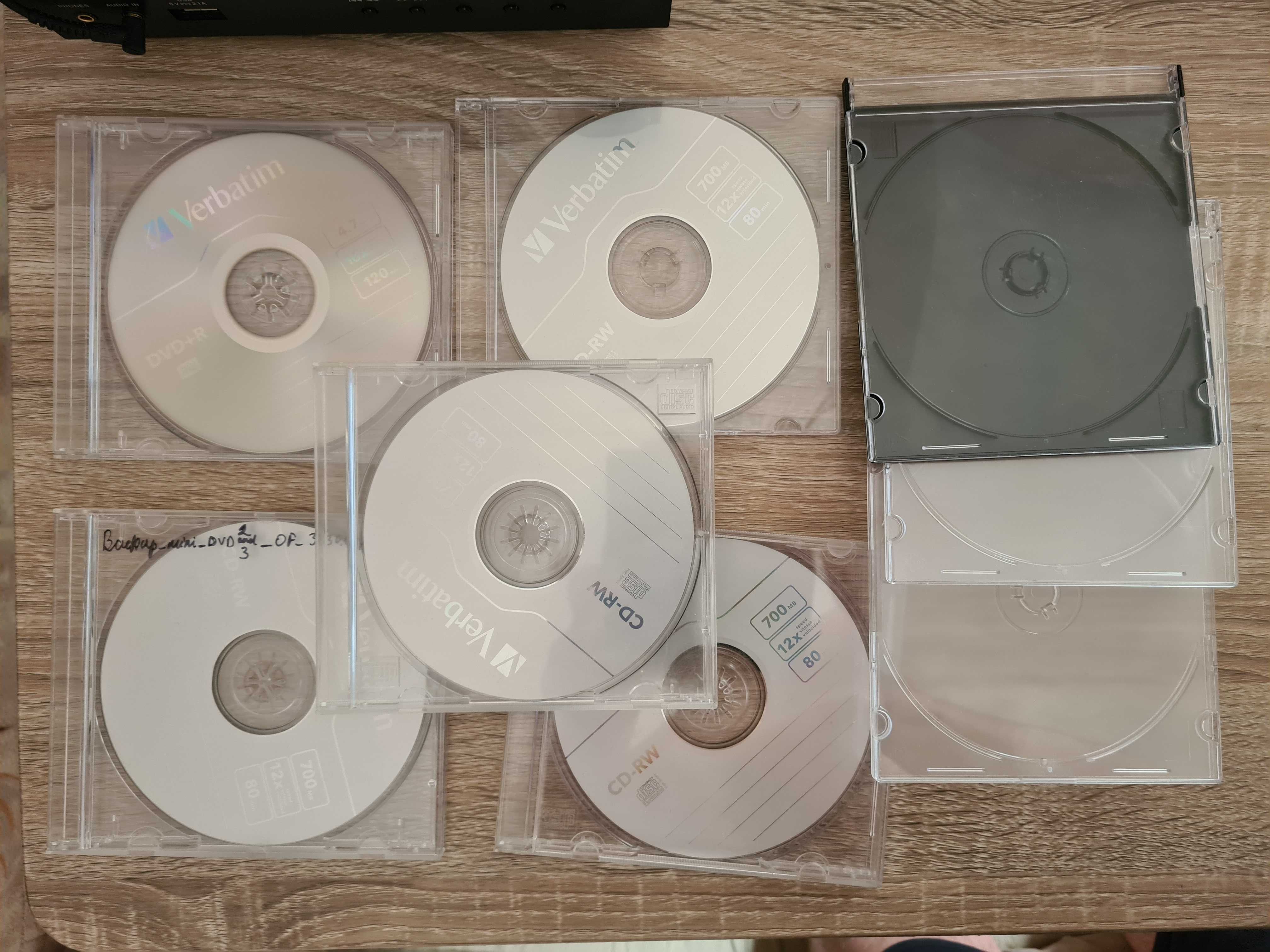 Verbatim 4x CD-RW + 1x DVD+R + 3x тонкие коробки для CD/DVD