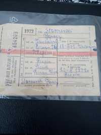 Stary bilet PKP z 1972 r dla pracownika