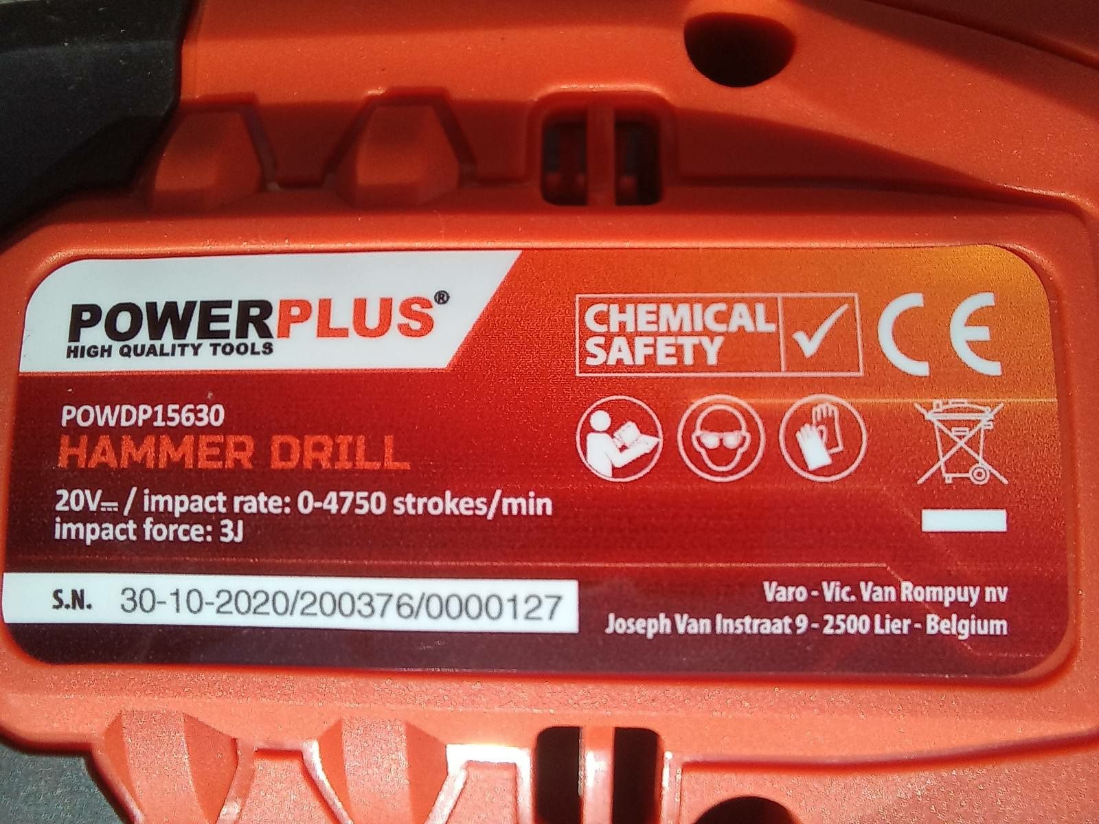 Акумуляторний перфоратор powerplus powdp15630