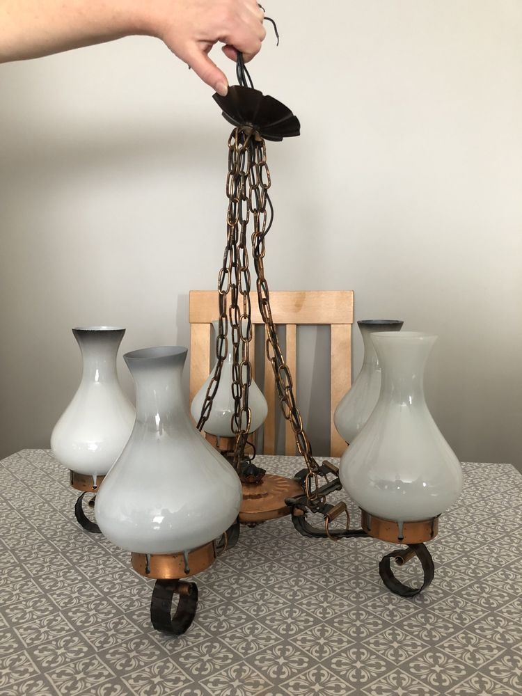 Żyrandol lampa sufitowa prl vintage