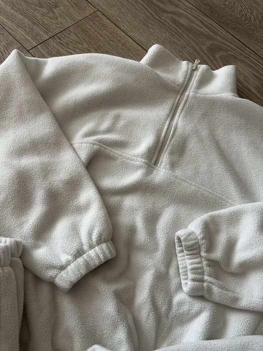 Молочный флисовый костюм теди