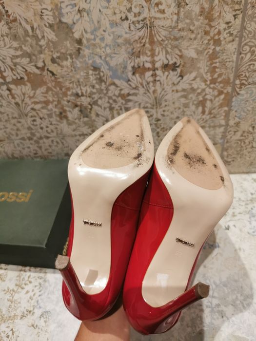 Czerwone skórzane szpilki Gino Rossi r. 38
