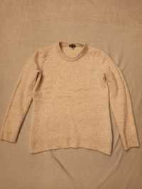 Beżowy sweter damski M wełna 100%