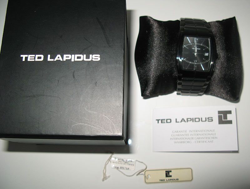 TED LAPIDUS męski zegarek na czarnej bransolecie j.Nowy