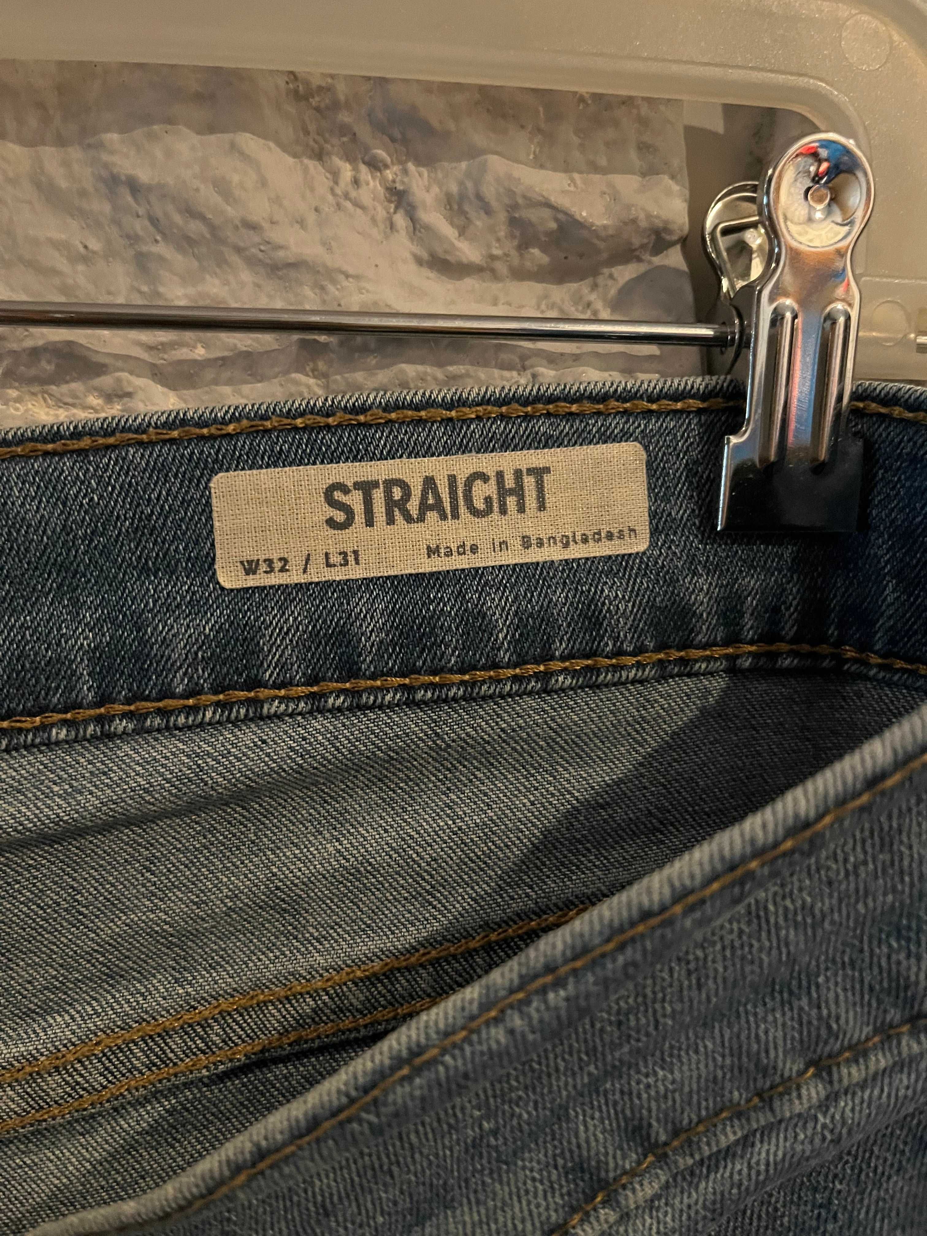 Spodnie niebieskie jeans M&S straight W32 L31