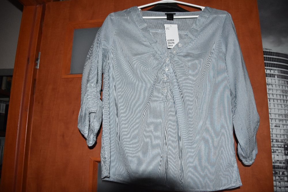 H&M Nowa letnia damska bluzka w paseczki roz 34