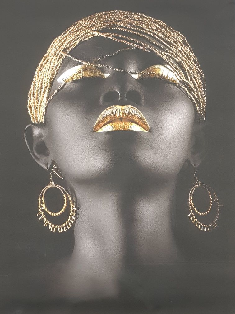 Картина Холст 50на70 для интерьера Девушка Афроамериканка