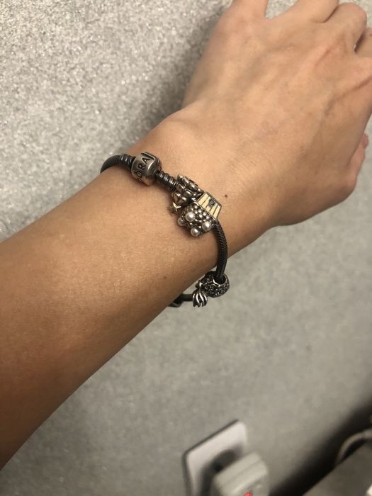 Цепочка браслет шармы pandora раритет биколор