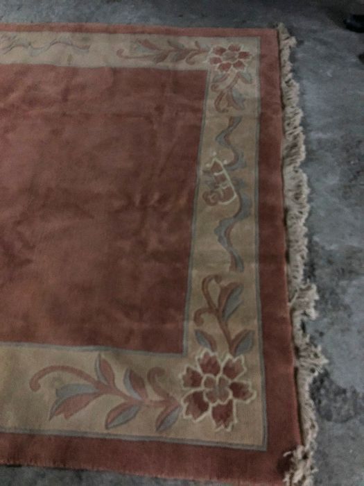 Carpete Oriental do Nepal ( Bege Rosado 100% Lã)