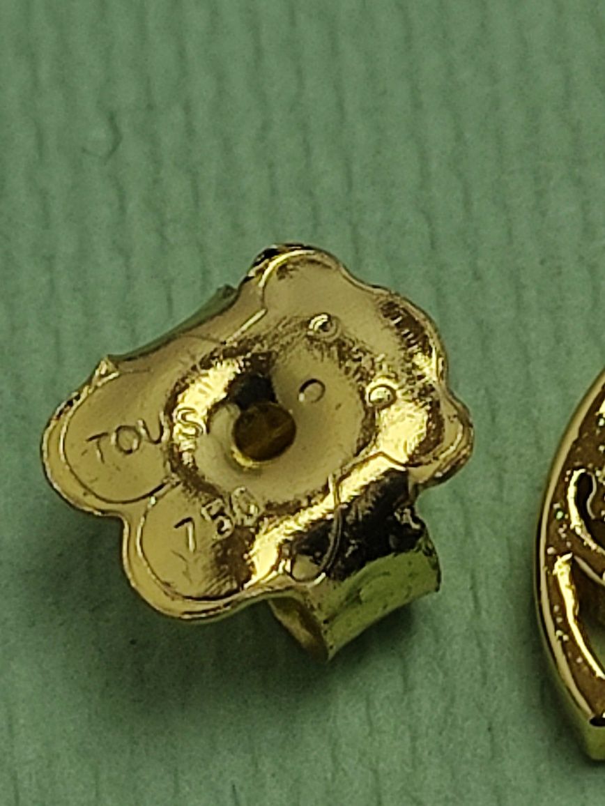 Kolczyki z misiem w żółtym srebrze 925