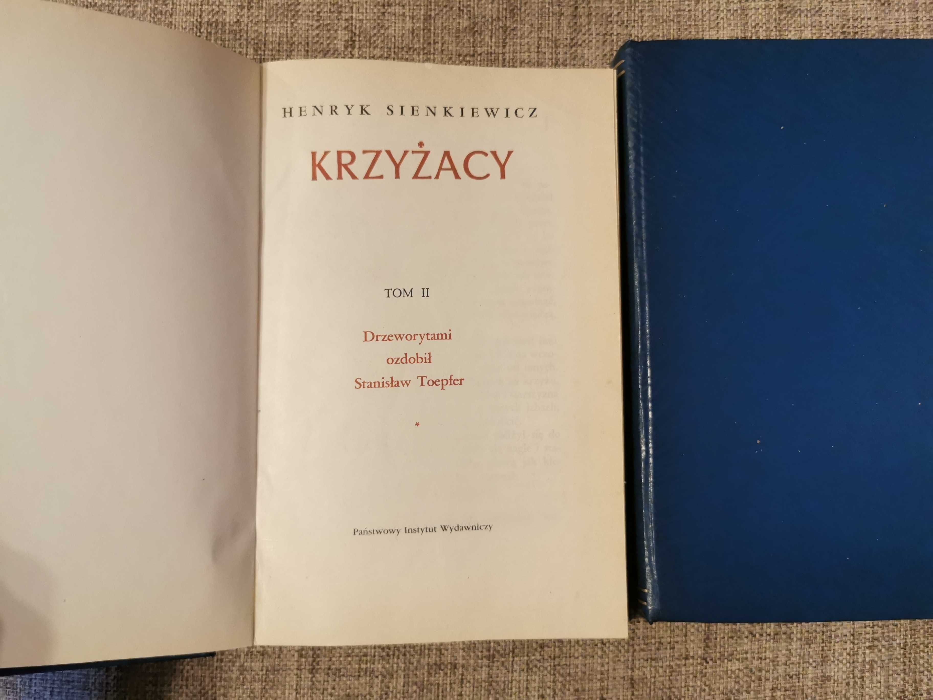 Henryk Sienkiewicz - Krzyżacy Tom I i II Drzeworyt  Toepfer