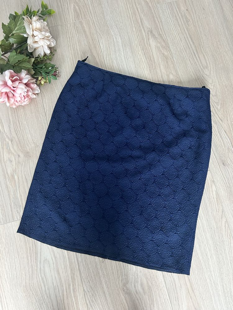 Spodniczka plus size 50 5XL granatowa prosta olowkowa spodnica