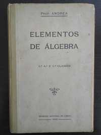 livro: Prof. Andrea "Elementos de álgebra - 3ª, 4ª e 5ª classes"