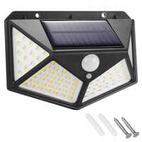 Lampa solarna lampka 100led z czujnikiem ruchu i zmierzchu do ogrodu g