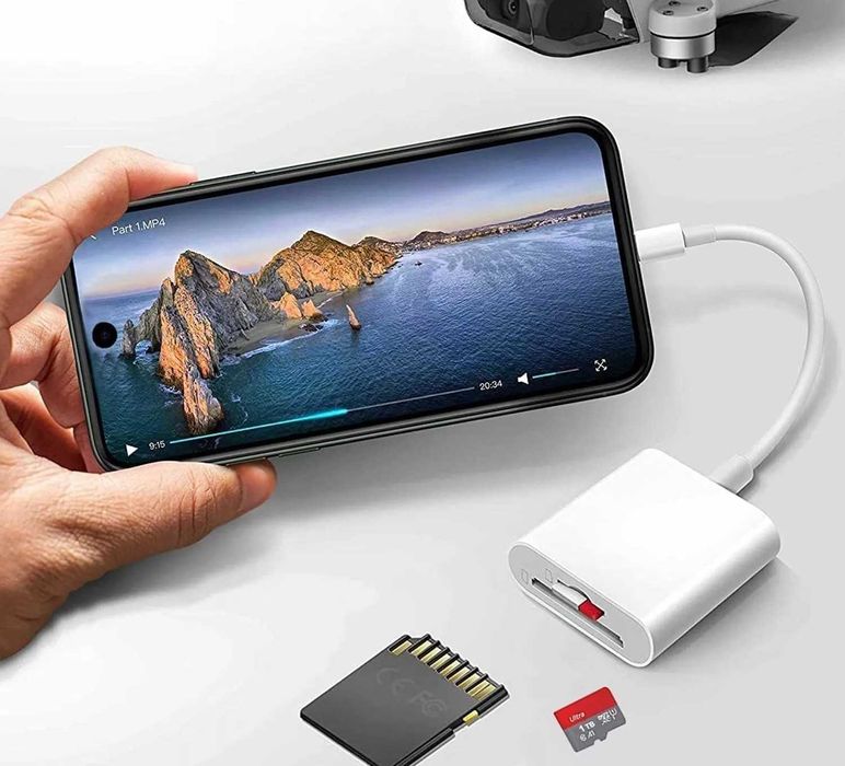 Adapter Czytnik kart SD i TF Lightning do iphone ipad 2w1