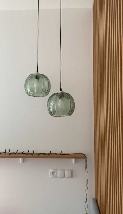 Lampa wisząca szklana zielona Green Bloominville 2 sztuki