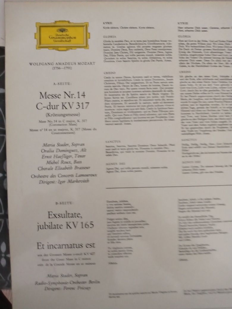 Kolekcjonerska Płyta vinyl w.a Mozart