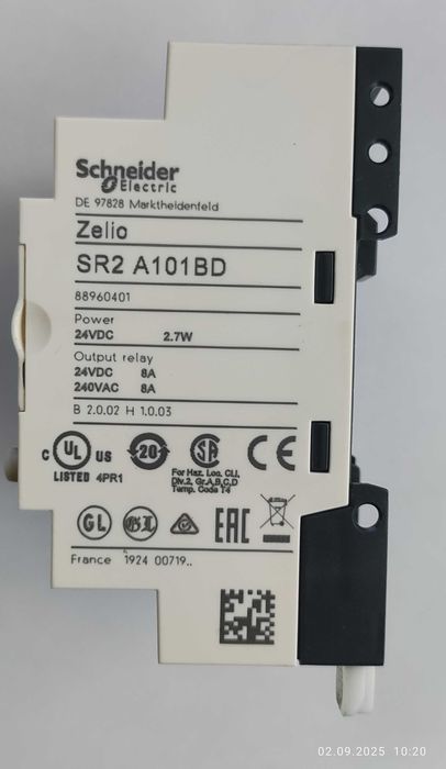 Інтелектуальне реле Zelio Logic
SR2A101BD