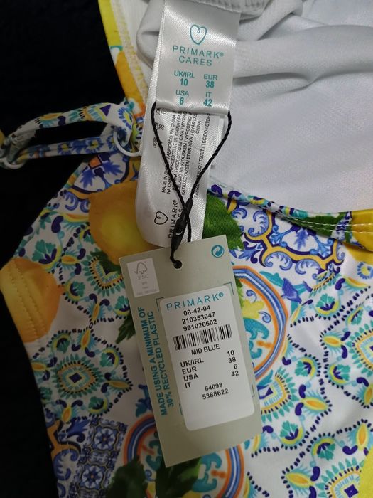 Купальник суцільний з лимонами Primark , розмір M