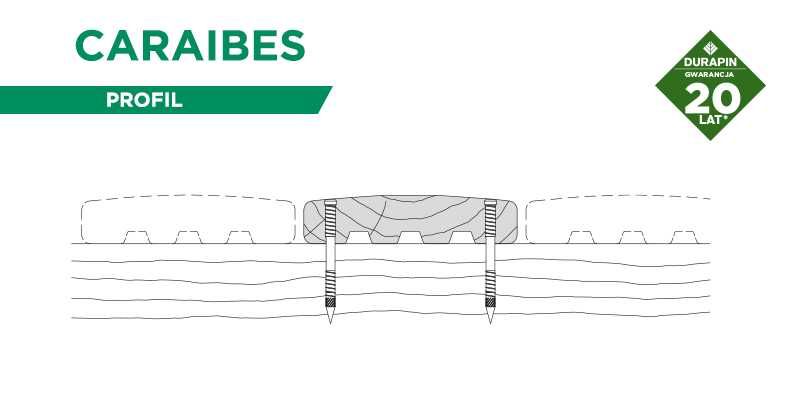 Deska tarasowa CARAIBES impreg. brąz SOSNA 28 x 120 x 4000 mm OBNIŻKA