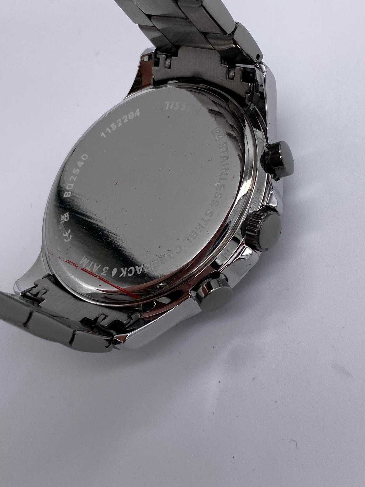Oryginalny Zegarek męski srebrny Fossil BQ2540 na bransolecie Nowy