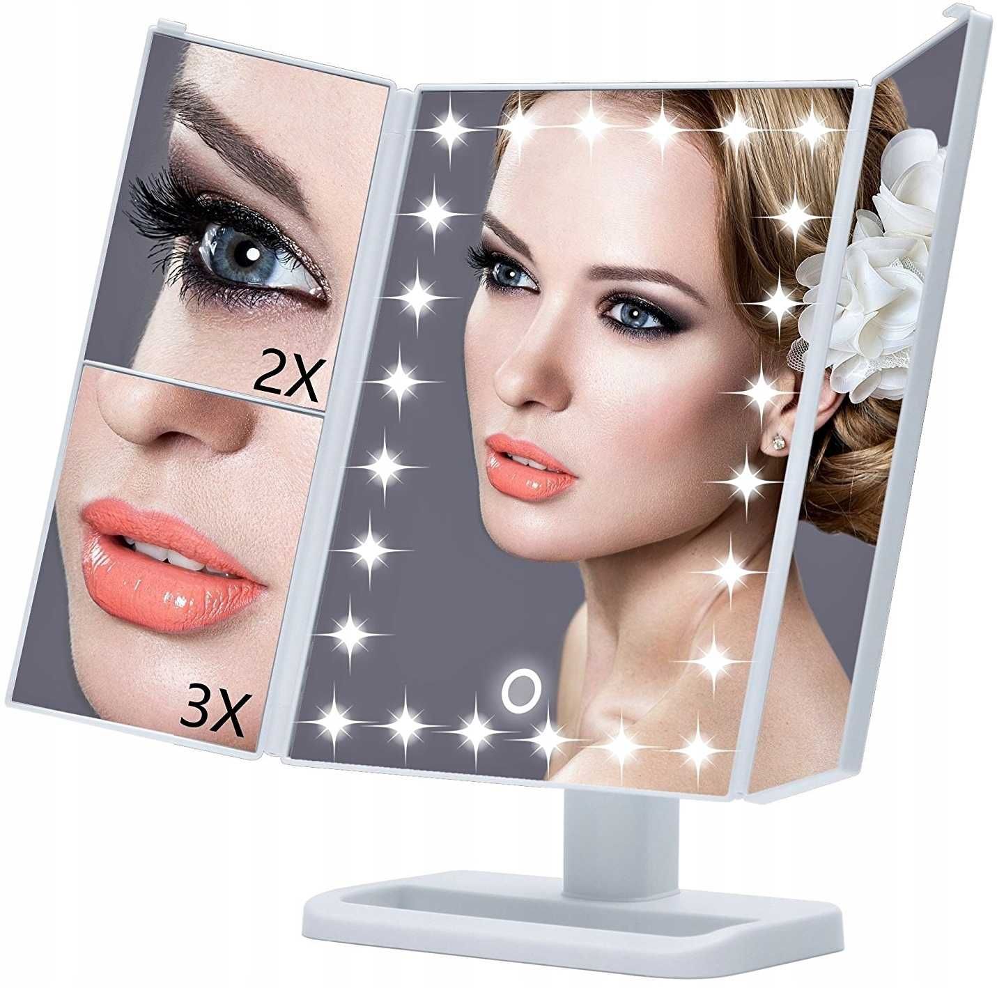 Складане дзеркало для макіяжу з LED підсвічуванням Magnifying Mirror