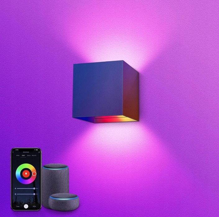 Inteligentna lampa ścienna LED do użytku wewnątrz i na zewnątrz, 6 W R