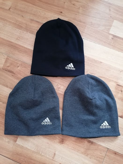 2 szt czapki ocieplane polarem nowe (ciemny szary i granatowy)