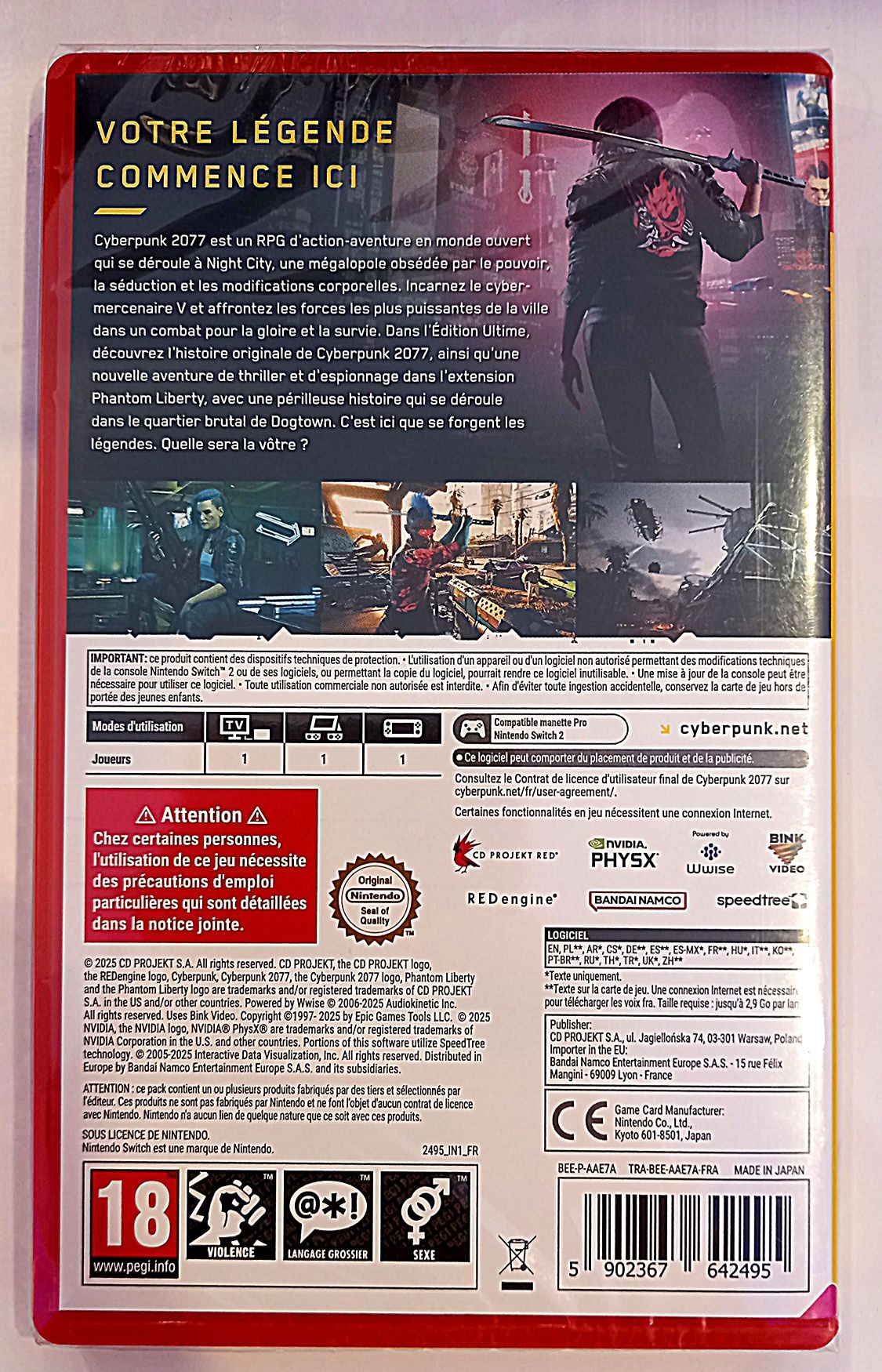 Gra Cyberpunk 2077 PL Ultimate Nintendo Switch 2 /Nowa! s. Chorzów