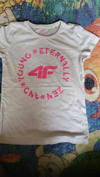 4f t-shirt biały 140