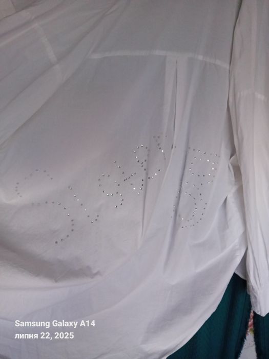 Сорочка біла х/б стрази