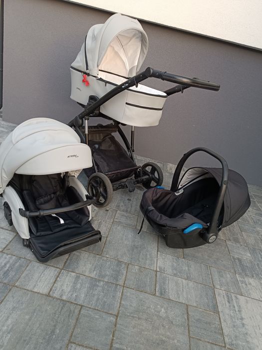 Wózek dziecięcy spacerówka Milu Kids Atteso Ledo 3w1 akcesoria i fotel